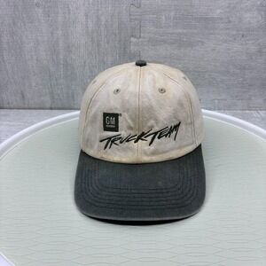 Vintage GM Truck Team Hat Cap Snapback White Green General Motors Car Racing